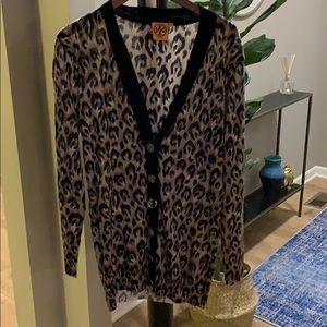 Tory Burch Leopard Print Cardigan